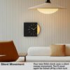 Mid-Century Modern Wall Clock – Square Black with Gold Accent, Battery Operated - Image 6