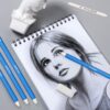 33-Piece Pro Drawing Kit – Pencils, Charcoal, Eraser & Sharpener in Zippered Case - Image 4