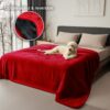 90"x108" Waterproof Reversible Blanket – Spill-Proof Flannel, Passion Red/Black - Image 2