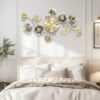 35"x20" Large Ginkgo Leaf Wall Clock – 3D Metal Design, Silent Movement - Image 6