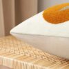 Boho Tufted Pillow Cover 20x20 – Abstract Leaf Design, Mid-Century Modern Decor (1PC) - Image 8
