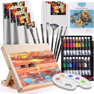 Acrylic Art Set with Paints, Brushes, Canvases & Easel – Complete Painting Kit for All Ages
