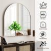 32" x 34" Arched Bathroom Mirror – Wall-Mounted Aluminum Frame, Silver - Image 5