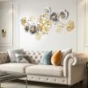 35"x20" Large Ginkgo Leaf Wall Clock – 3D Metal Design, Silent Movement - Image 5