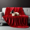 90"x108" Waterproof Reversible Blanket – Spill-Proof Flannel, Passion Red/Black - Image 3