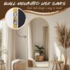 58"x19" Full Length Arch Mirror with Stand, Freestanding or Wall-Mounted – Gold - Image 2