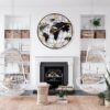 24" World Map Wall Clock – Modern Metal, Silent & Battery Operated - Image 3