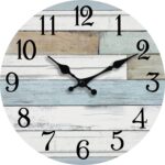 8-Inch Coastal Wall Clock – Silent, Battery Operated, Rustic Design