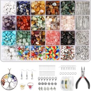 Jewelry Making Supplies Kit – 1200 Crystal Beads, Pliers, Earring Hooks & Beading Wire for DIY Bracelets & Earrings