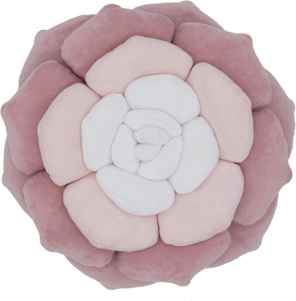 Velvety Soft Flower-Shaped Throw Pillow - Cream and Pink Monochromatic Funky Décor