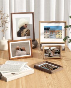 6x8 Natural Oak Picture Frame – Solid Wood with Real Glass, Fits 5x7 with Mat