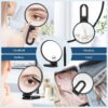 30X Hand Mirror, Double-Sided Foldable Makeup Mirror with Handle – Black - Image 4