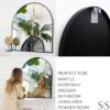 33" x 31" Black Arched Mirror – Half Circle Mantel & Dresser Mirror - Image 5