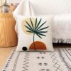 Boho Tufted Pillow Cover 20x20 – Abstract Leaf Design, Mid-Century Modern Decor (1PC) - Image 5