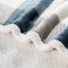 60"x80" Sherpa Fleece Throw Blanket – Reversible Flannel, Grey/Soft Blue - Image 3