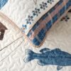 Fishing Quilt Set – Twin Size, Cabin Style with Sham, Blue Rustic Lakehouse Theme - Image 6