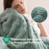 50"x60" Sage Green Fleece Throw Blanket – Checkered, Cozy & Soft - Image 5