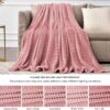 50"x60" 3D Ribbed Fleece Throw Blanket – Soft & Cozy, Pink - Image 6