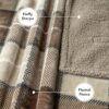Plaid Sherpa Dog Blanket – 40"x60", Reversible & Washable, Taupe - Image 3