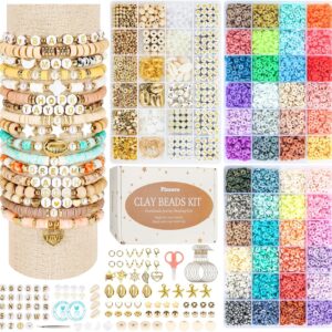 Clay Beads Kit, 3 Boxes 10500pcs Beads with Letter Beads, Charms, and Strings for Jewelry Making and Gifts