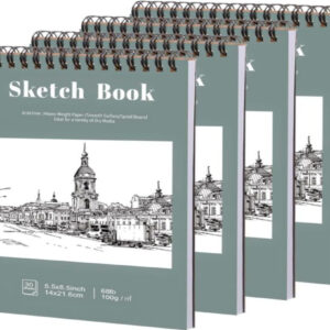 4-Pack Spiral Sketch Books 5.5" x 8.5" – 68lb Acid-Free Paper for Drawing & Painting (30 Sheets Each)