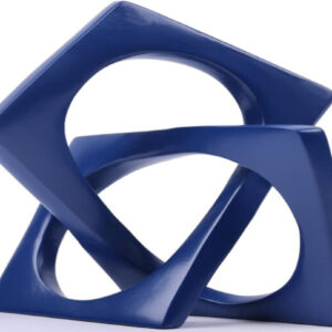 Modern Navy Blue Knot Sculpture – Geometric Tabletop Decor for Home or Office