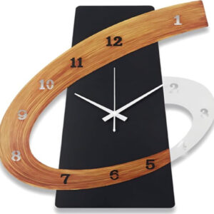 15.7"x19.7" Modern Nordic Wall Clock – Black Metal, Silent, Arabic Numerals