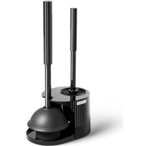 2-in-1 Toilet Plunger and Brush Set – Extended Handle, Bathroom Cleaning Combo