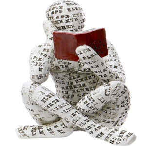 Pulp Reading Woman Thinker Statue – Modern Abstract Home Décor for Living Room, Office, Bedroom