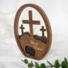 He Is Risen Easter Decor – Walnut Wood Resurrection Scene & Christian Cross - Image 5