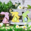 3pcs Colorful Easter Bunny Table Decor – Spring Tiered Tray Decoration for Home - Image 5