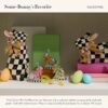 Set of 3 Calico Foil Bunny Figures – Mini Spring & Easter Decor - Image 3