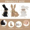 Set of 3 Rustic Wooden Bunny Blocks – Colorful Farmhouse Easter Decor for Home & Office - Image 2