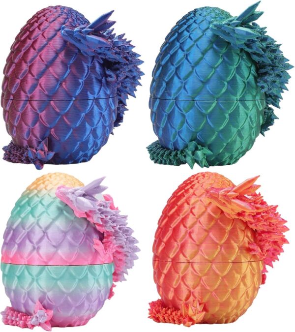 4-Pack 3D Dragon Eggs – Mystery Crystal Easter Basket Stuffers for Kids & Collectors