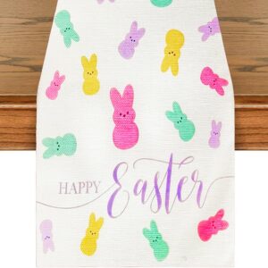 Happy Bunny Easter Table Runner – 72" Spring Decor for Home & Parties