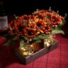 3-Piece Fall Mason Jar Centerpiece – LED Light, Wood Tray, Farmhouse Table Décor (Orange) - Image 6