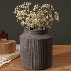 Rustic Terracotta Ceramic Vase – 6.1" Decorative Vase for Dining Table & Home Décor