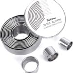 12-Piece Round Cookie Cutter Set – Graduated Stainless Steel Pastry & Donut Molds