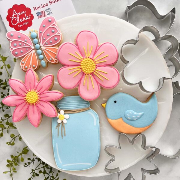 Mother's Day Cookie Cutter Set – 5-Piece Set (Butterfly, Bird, Flower, Daisy, Mason Jar) Made in USA