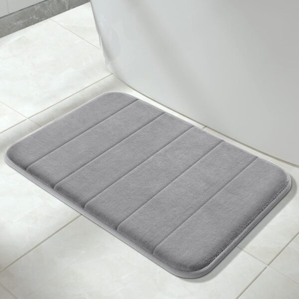Bath Mat Rug 24"x17" – Soft, Thick, Non-Slip, Quick Dry, Machine Washable (Grey)