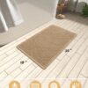 Waffle Bath Mat 18"x30" – Ultra Soft, Non-Slip, Absorbent, Machine Washable with Tassels (Brown) - Image 5