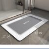 Non-Slip Quick Dry Bathroom Rug – Thin, Absorbent, Stain-Resistant Bath Mat 17"x27", Grey - Image 6