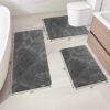 3-Piece Rubber Bath Rug Set – Non-Slip, Absorbent, Quick Dry, Thin Design Fits Under Door (Dark Grey) - Image 5