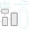Microfiber Bath Rug 32"x20" – White with Blue Scalloped Trim, Cute Preppy Style, Non-Slip & Absorbent - Image 5