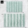 2-Piece Stripe Bath Rug Set – Soft, Non-Slip, Absorbent, Machine Washable (Teal/White, 20"x32" & 17"x24") - Image 5