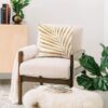 Modern Tropical Gold Palm Leaf Throw Pillow, 16"x16 - Image 4