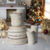 Embossed Ceramic Ramekins 8 oz – Oven Safe, Set of 4, White (Assorted Patterns) - Image 6