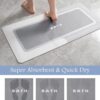 Non-Slip Quick Dry Bathroom Rug – Thin, Absorbent, Stain-Resistant Bath Mat 17"x27", Grey - Image 4