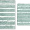 2-Piece Stripe Bath Rug Set – Soft, Non-Slip, Absorbent, Machine Washable (Teal/White, 20"x32" & 17"x24") - Image 3
