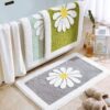 White Flower Bath Rug 24"x36" – Fluffy, Non-Slip, Super Soft, Machine Washable (Gray) - Image 2